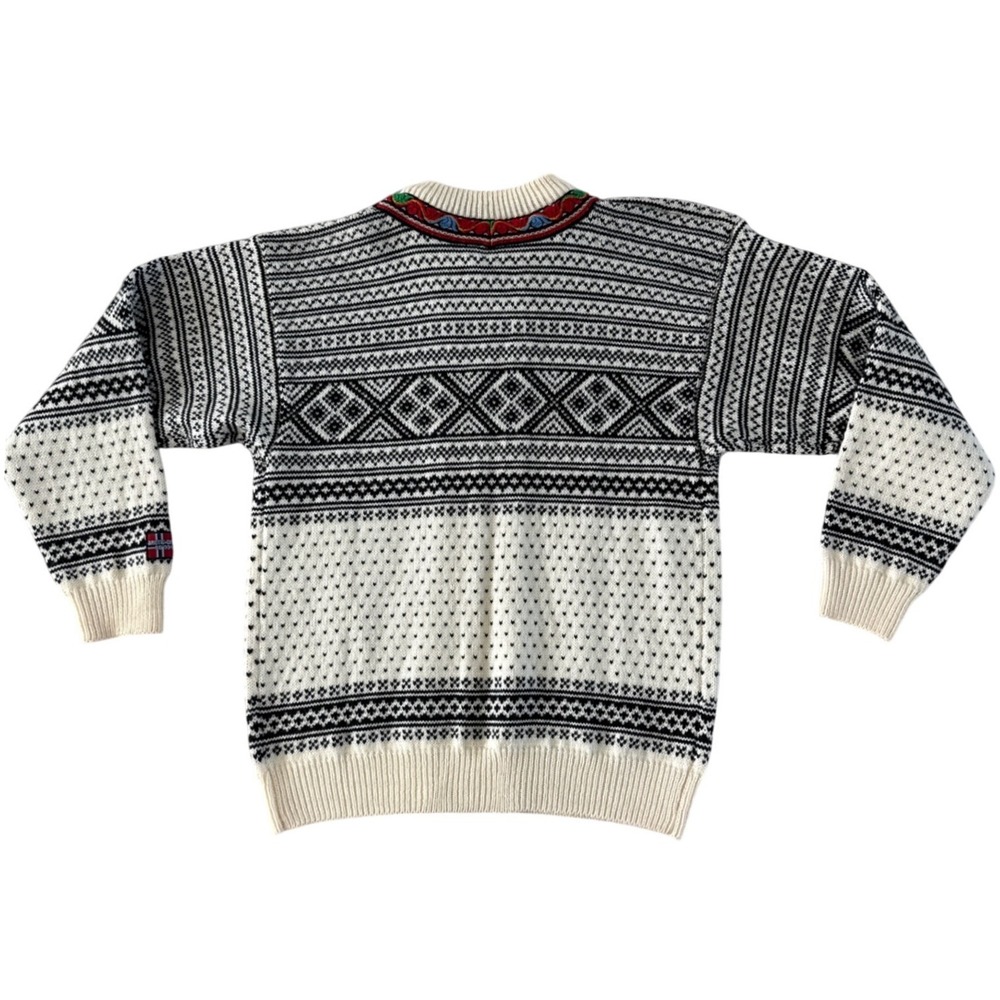 Arctic Circle 66°33'N Cardigan Women M White Black Wool Unisex Nordic Clasps NEW - Picture 9 of 9